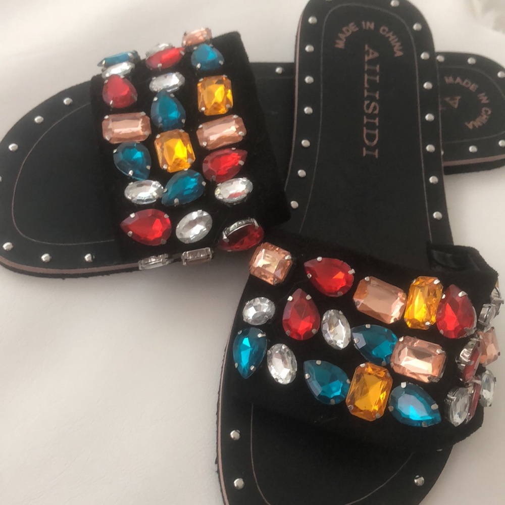 NEW Jeweled slippers - Picture 2 of 6